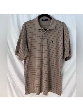 Ralph Lauren Men’s Tan Striped Polo Shirt